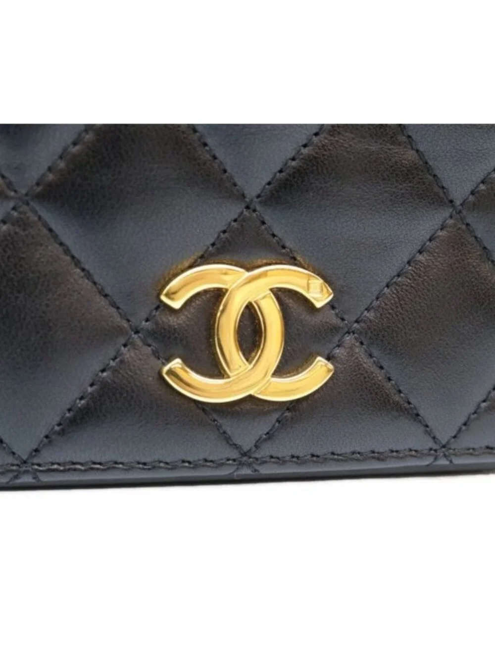 Chanel Black Lamb Full Flap Push Lock Quilted 23